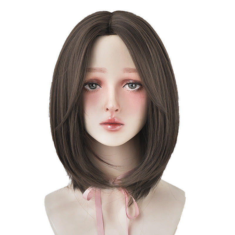Women's Medium Long Trimming Collarbone Length Haircut Wig Short Straight Hair