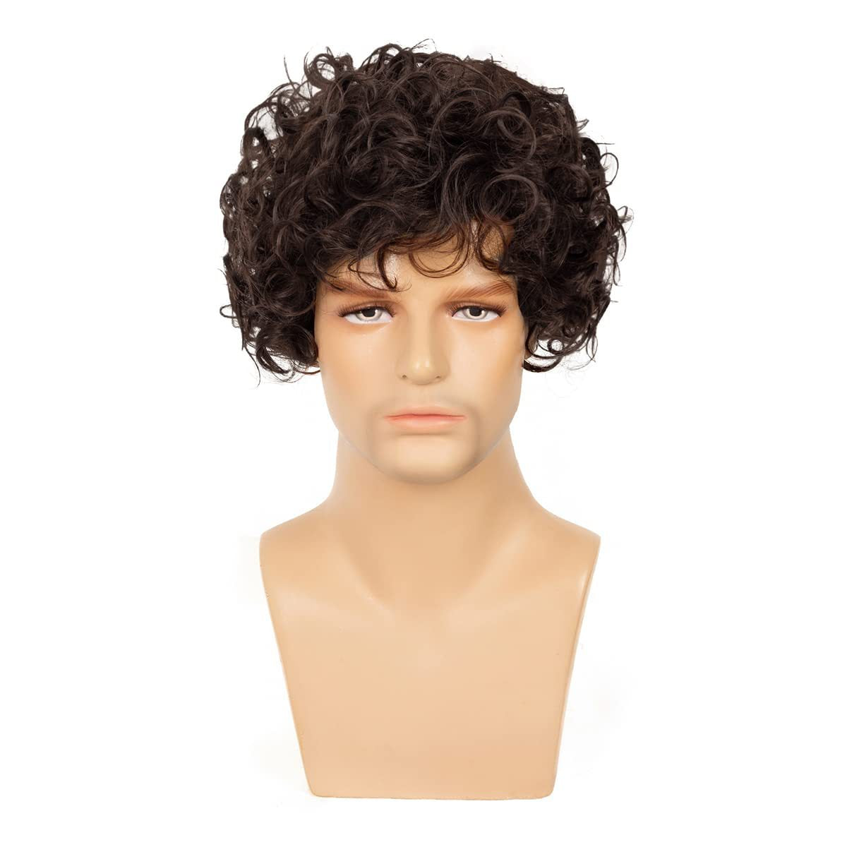 Men's Curly Hair Fluffy Denim Style Fiber Men's Wig