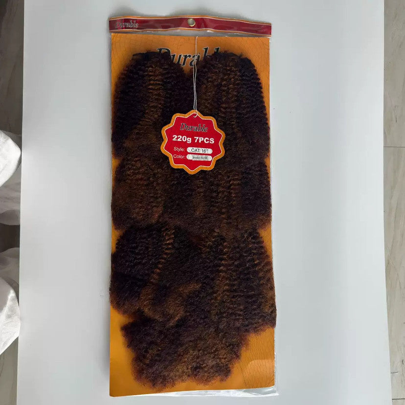 Protein Silk Weft Piece African Long Roll Wig Short Curly Hair