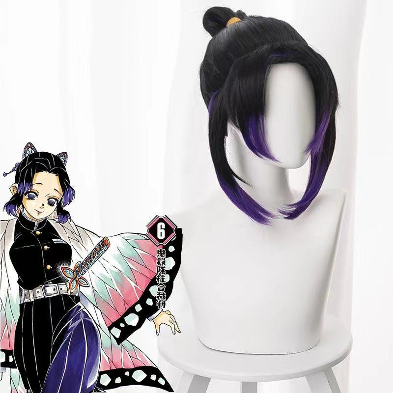 Butterfly Bear Worm Column Anime Black Gradient Cos Wig