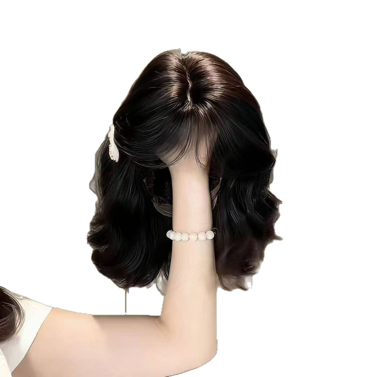 Female Korean Wool Egg Vintage Bangs Texture Fluffy Artificial Full Wig Short Curly Hair