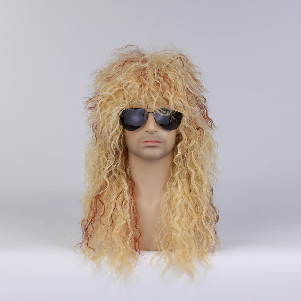 Men's Beggar Curly Hair Stage Halloween Fluffy Hairstyle Wig Long Curls