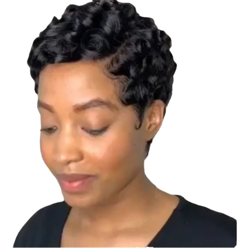 New Women's African Small Synthetic Wigs Wig Short Curly Hair