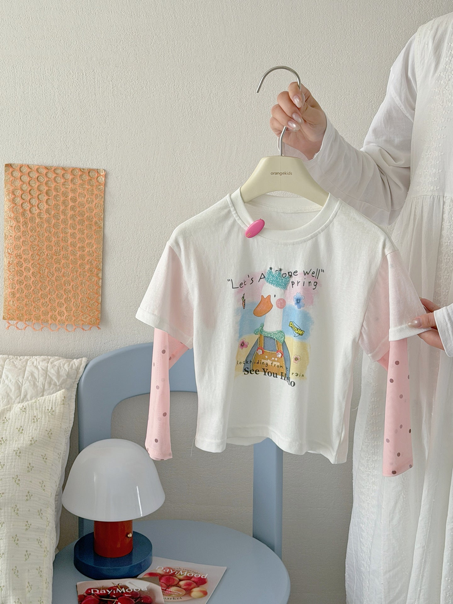 Stitching Sleeves Fake Two-piece Summer Versatile Casual Fashion Sun Protective Children's T-shirt