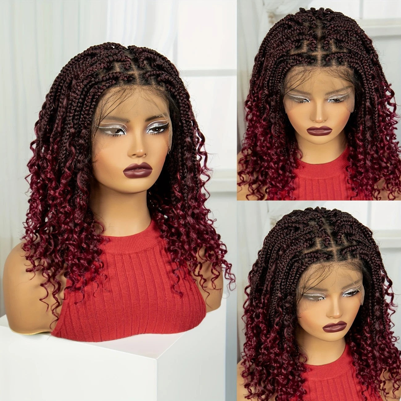 Three-strand Braid Fly Full Lace Synthetic Wig Long Curls