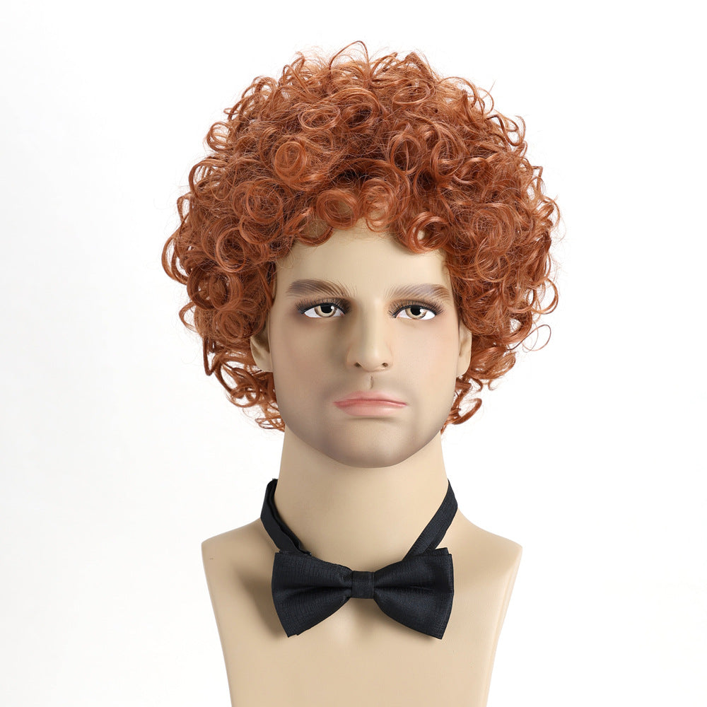 Men's Chemical Fiber Small Curly Hair Head Men's Wig