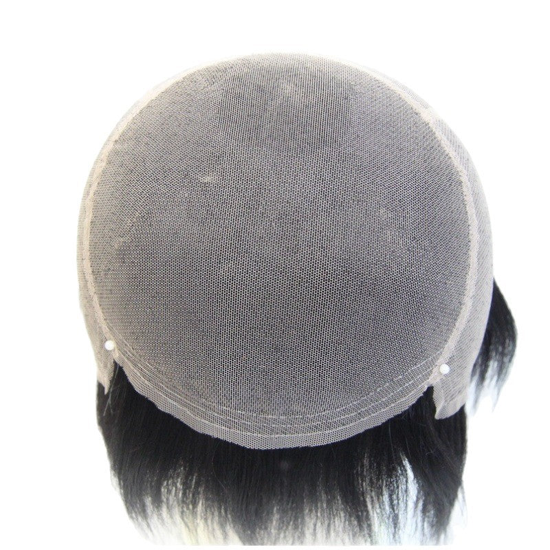 Men's Short Hair All Real Headgear Natural Increase Volume Fluffy Breathable Men's Wig