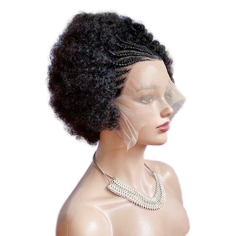 Full Type Human Forehead Hand-woven Small Identification Real Hair Wig