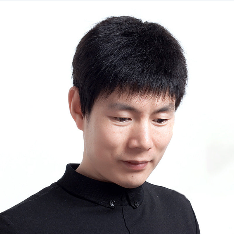 Men's Bald Head Can Wear Natural Breathable Full Men's Wig