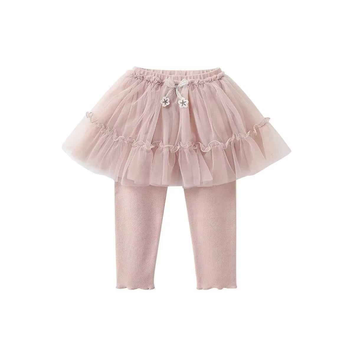 Children's Selected Fake Two-piece Leggings Culottes Outer Wear Gauze Children's Pants