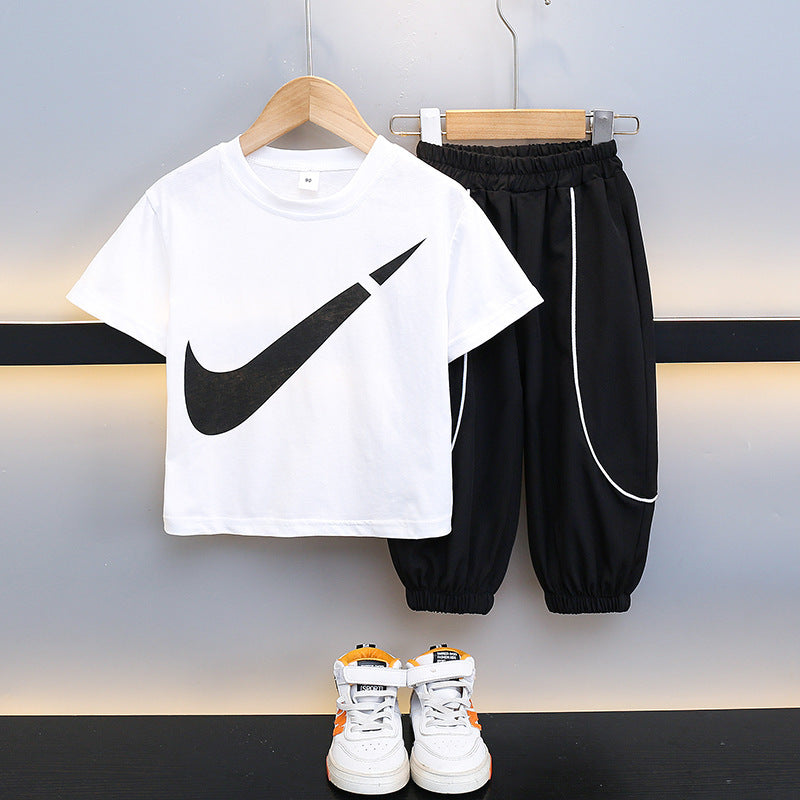 Children's Short-sleeved Broken Hook Summer Korean Style Children's Suit