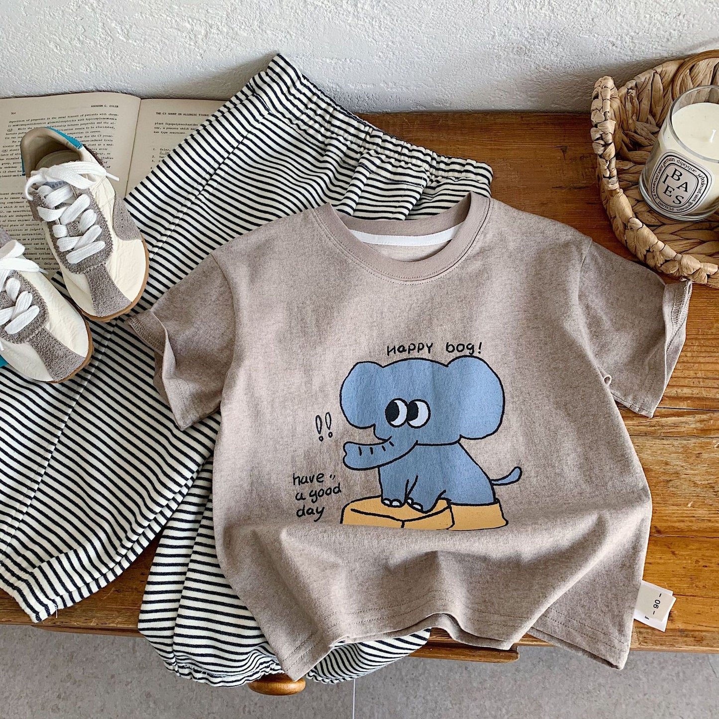 Children's Summer Korean Cute Elephant Dress Class Children's T-shirt