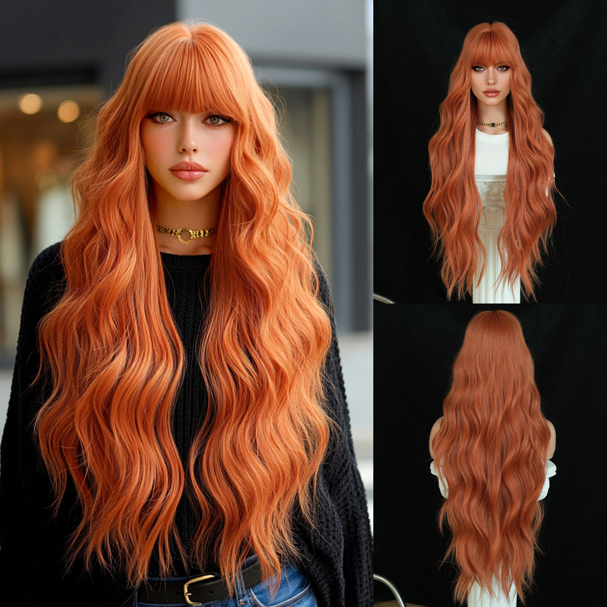Lolita Female Super Curly Hair Natural Style Big Wave Straight Wig Long Curls
