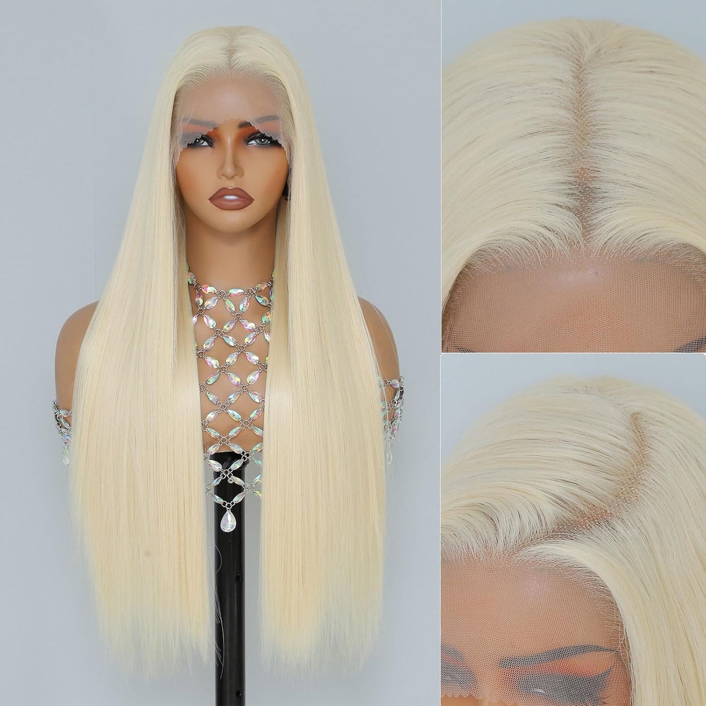 Women's Lace Wine Red Medium Hair Synthetic Long Straight Wig