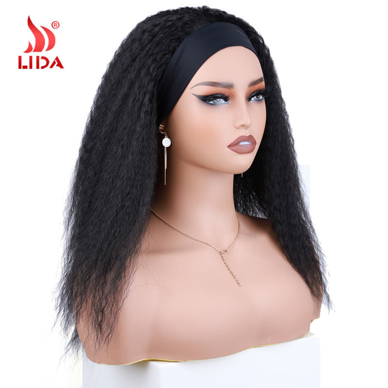 Attractive Turban Hair Band Synthetic Wigs Long Straight Wig