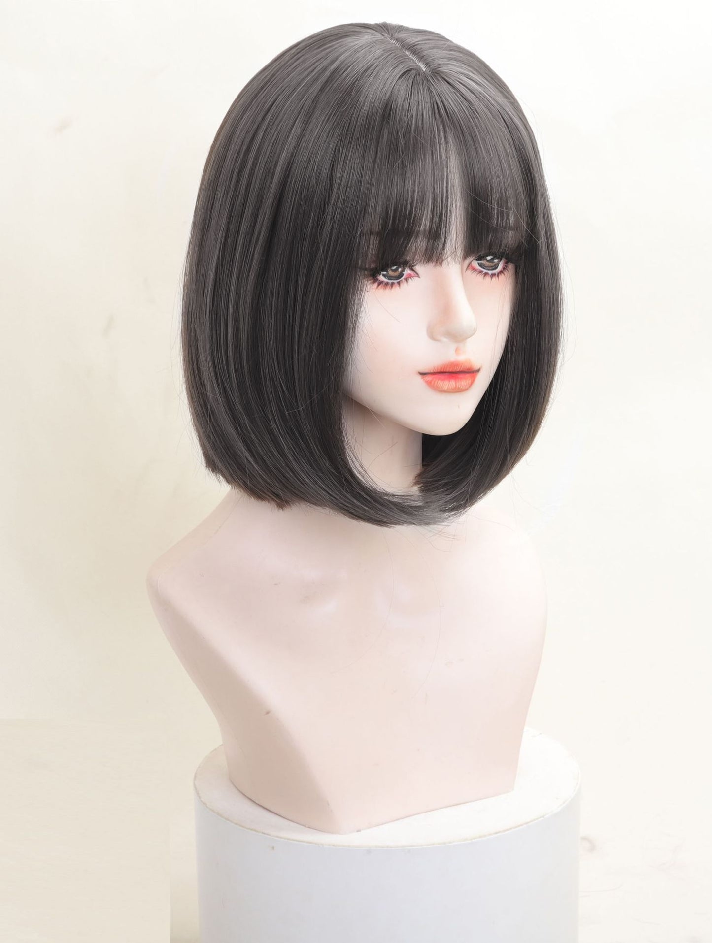 Female Clavicle Cartoon Bangs Modified Face Wig Short Straight Hair