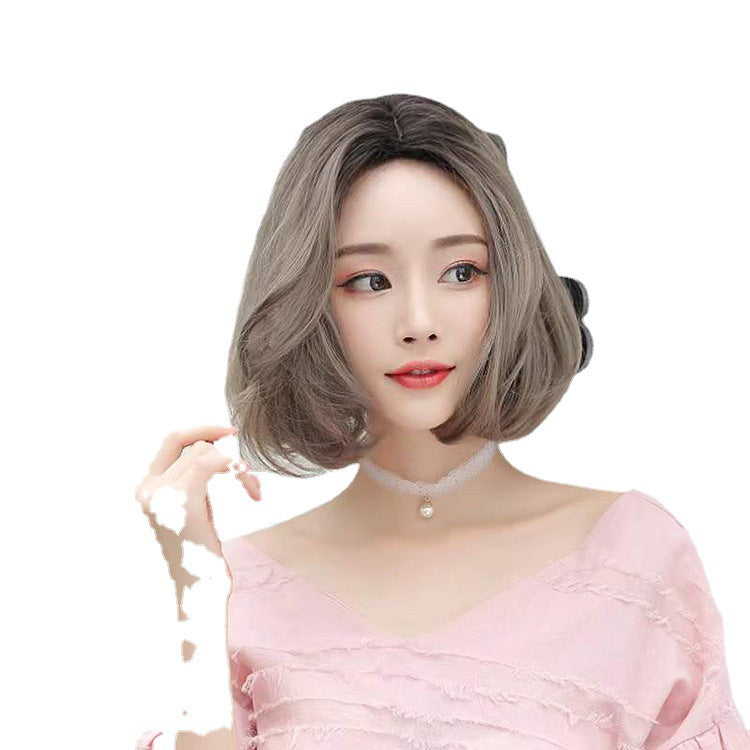 Female Head Fashion Trend Mid-length Without Wig Short Curly Hair