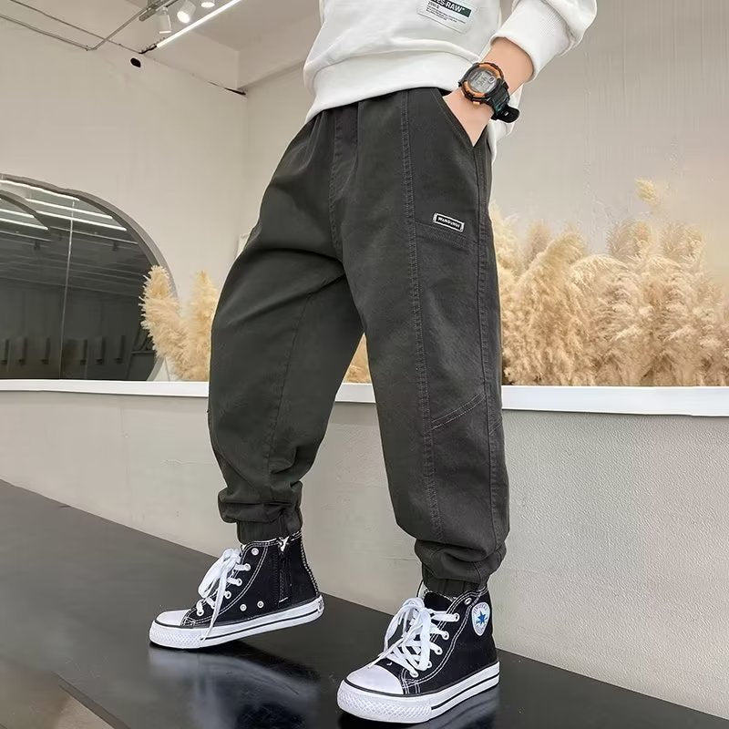 Children's Autumn Casual Overalls Medium Big Handsome Children's Pants