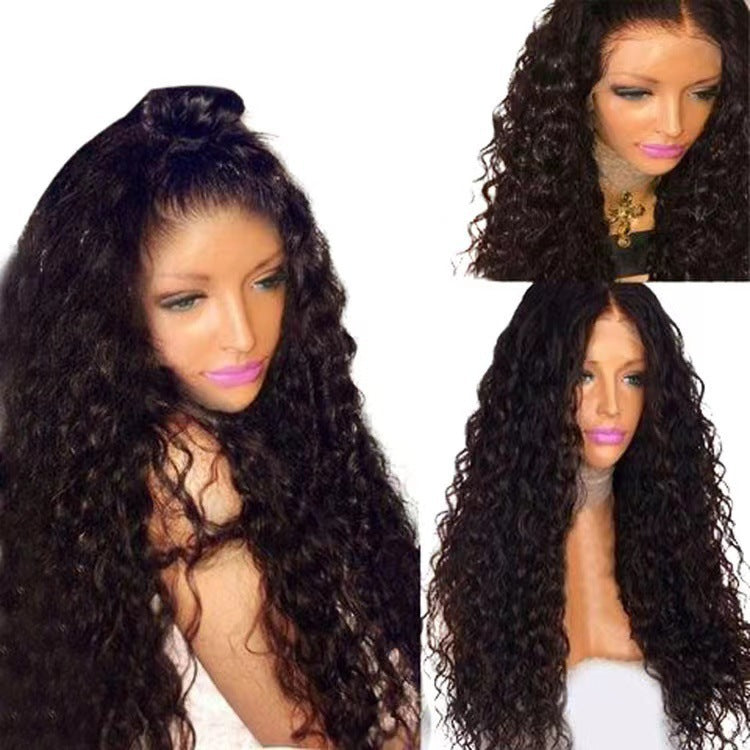 Female Rose Net African Ladies Small Volume Wig Long Curls