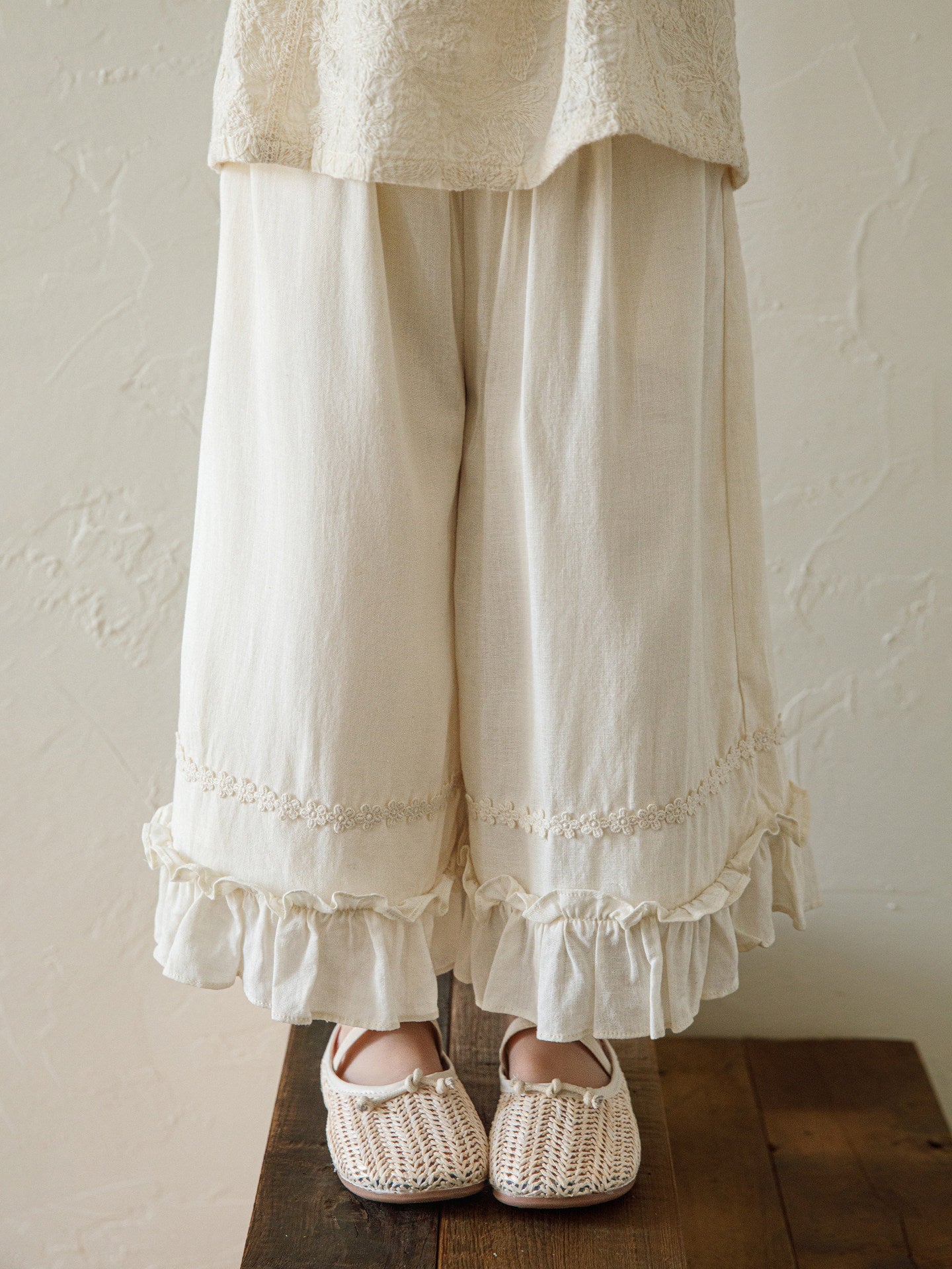 Children's Flounced Sleeve Doll Shirt Cropped Half Children's Suit