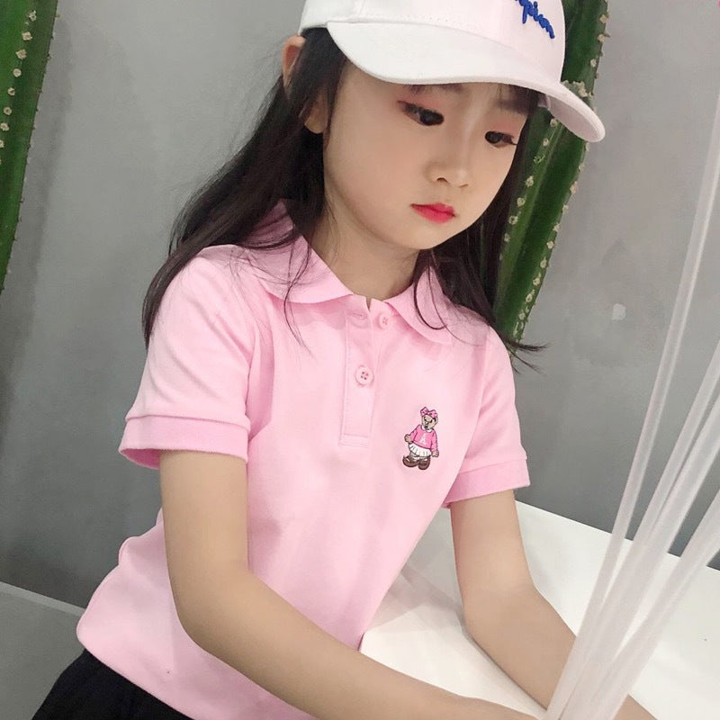 Children's Clothing Bear White Top Wear Sports Children's T-shirt