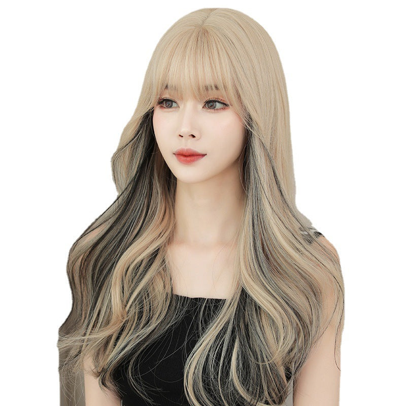 Hair Straight Bangs Highlight Fashion Big Wig Long Curls