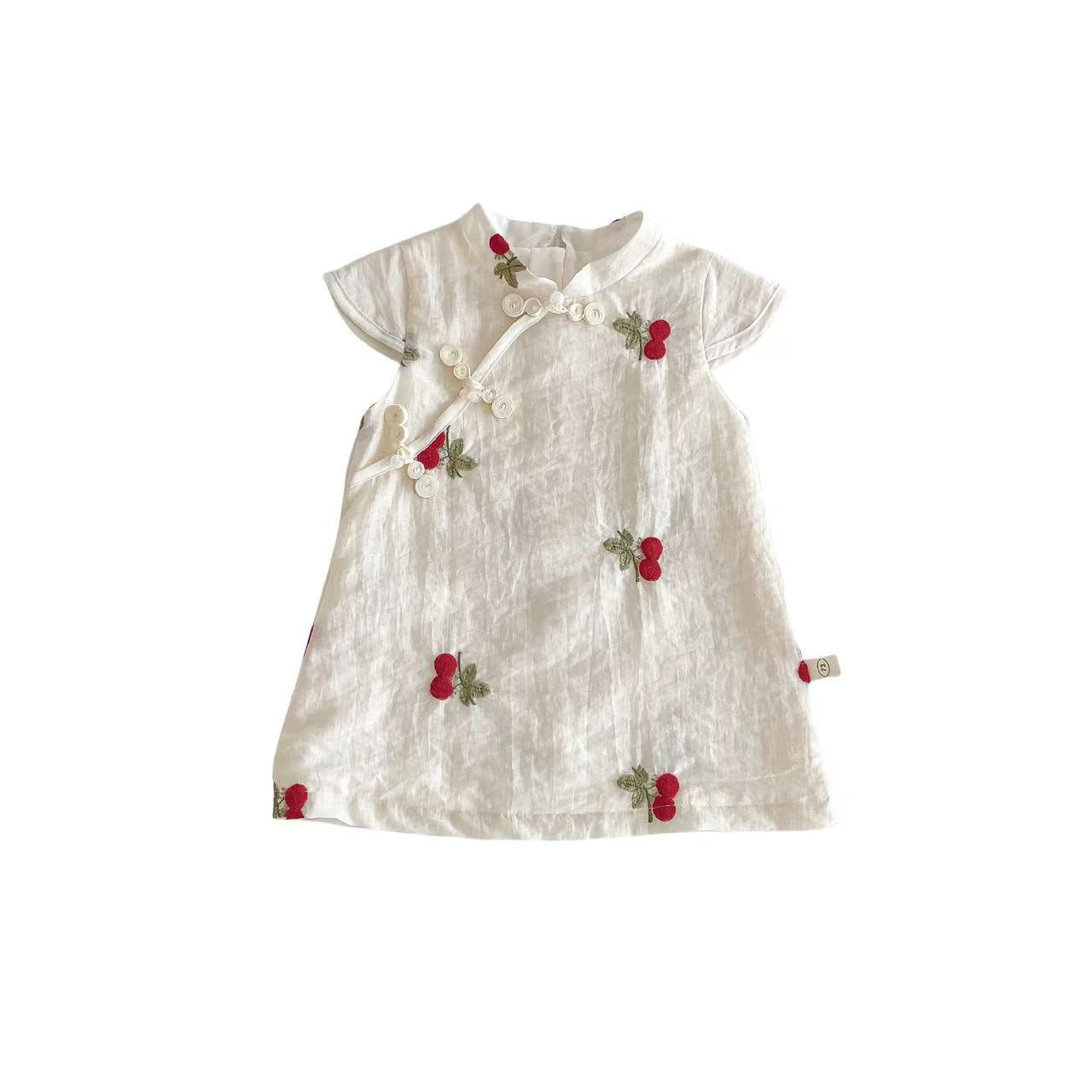 Cheongsam Summer Diagonal National Style Trendy Children's Dress