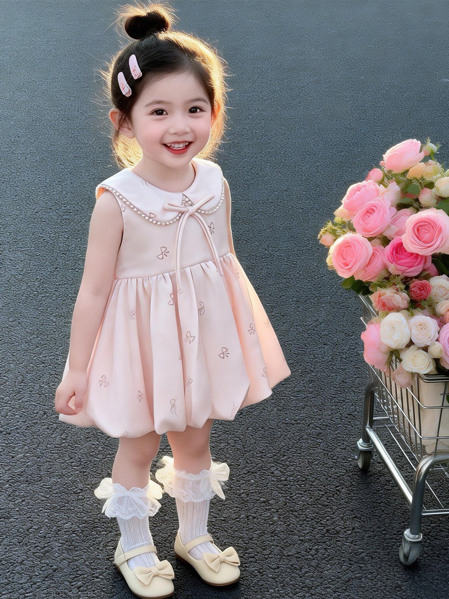 Princess Summer Western Style Birthday Vest Children's Dress
