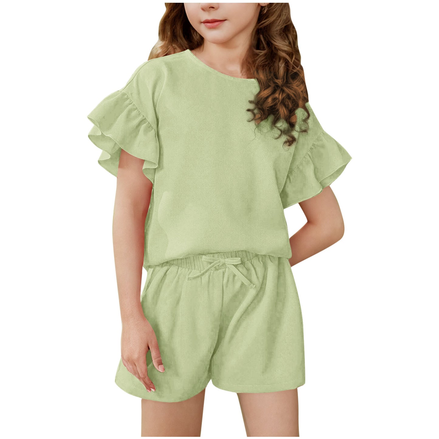 Summer Thin Solid Color Casual Sports Children's Suit