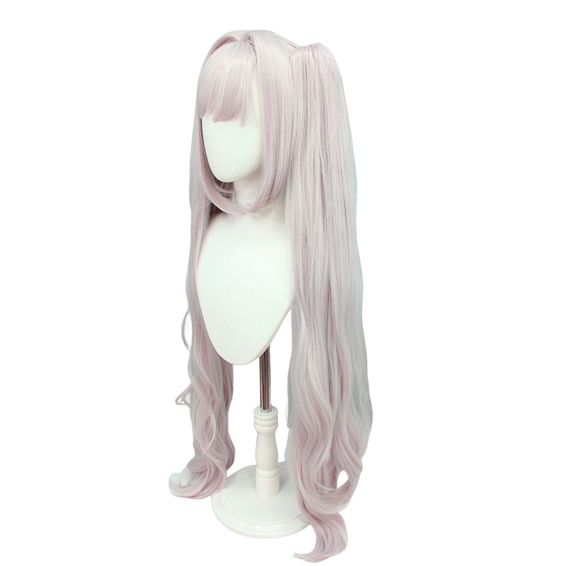 Of Victory Alice Light Pink White Double Ponytail Curly Hair Cos Wig