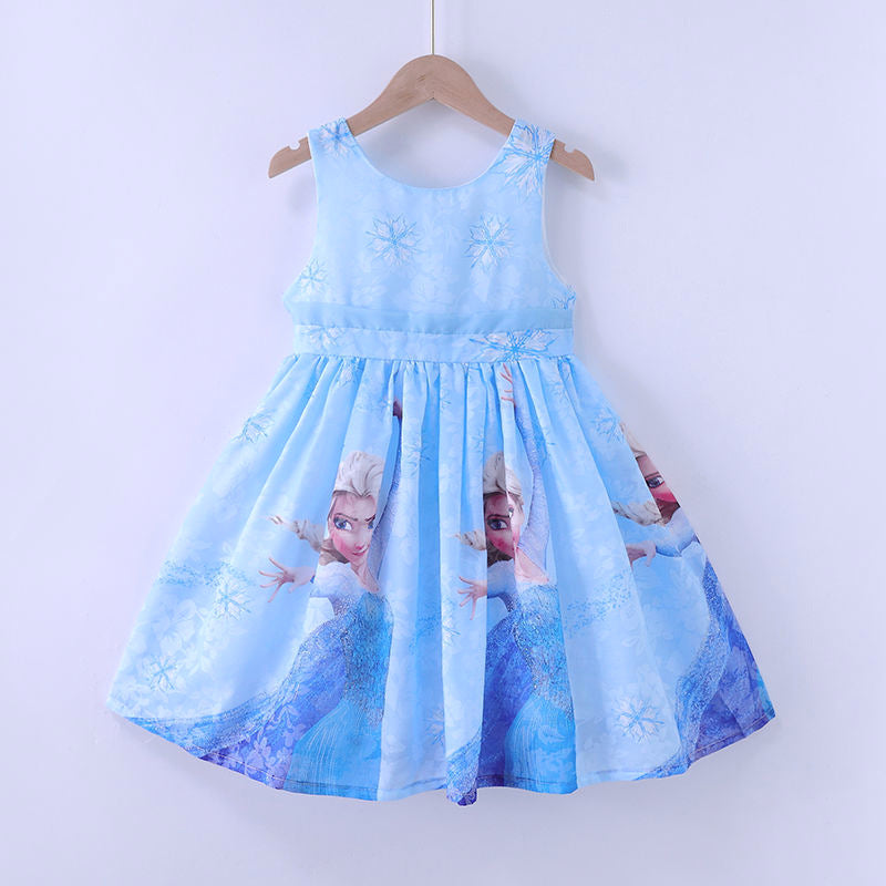 Children's Princess Elsa Cotton Sleeveless Vest Summer Children's Dress