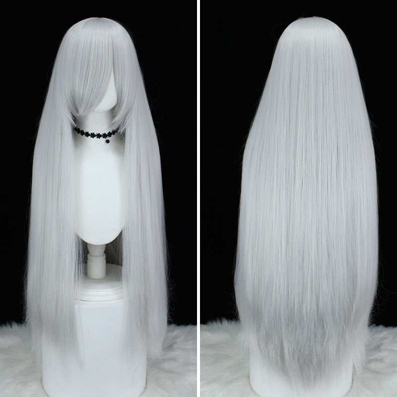 Anime Head Cover Fluffy Long Straight Hair Cos Wig