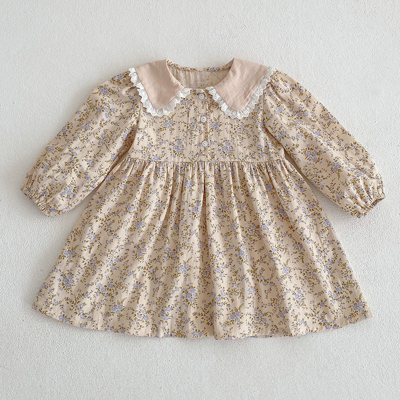 Children's Clothing Floral Romper Doll Collar Sisters Children's Dress