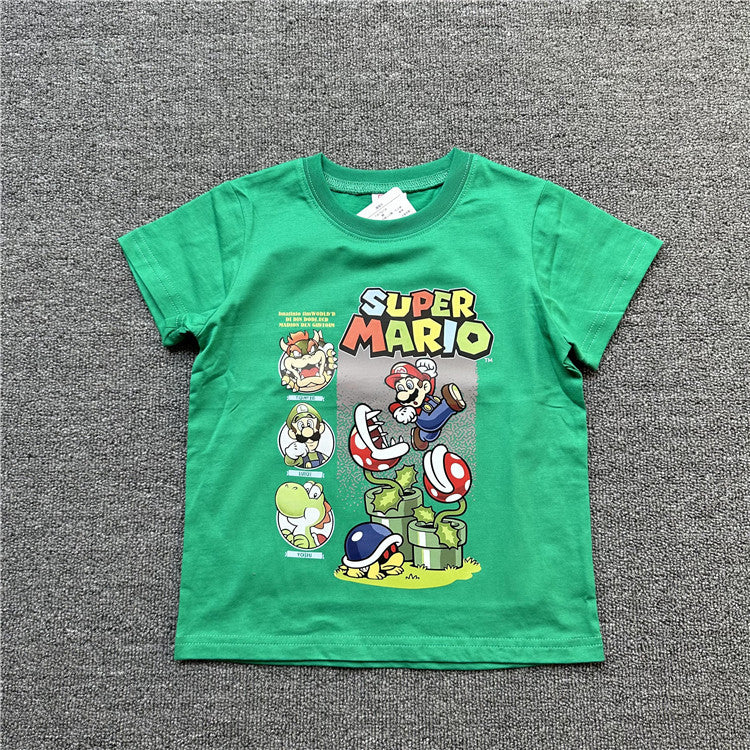 Children's Daily Order Summer Mario Series Short-sleeved Children's T-shirt