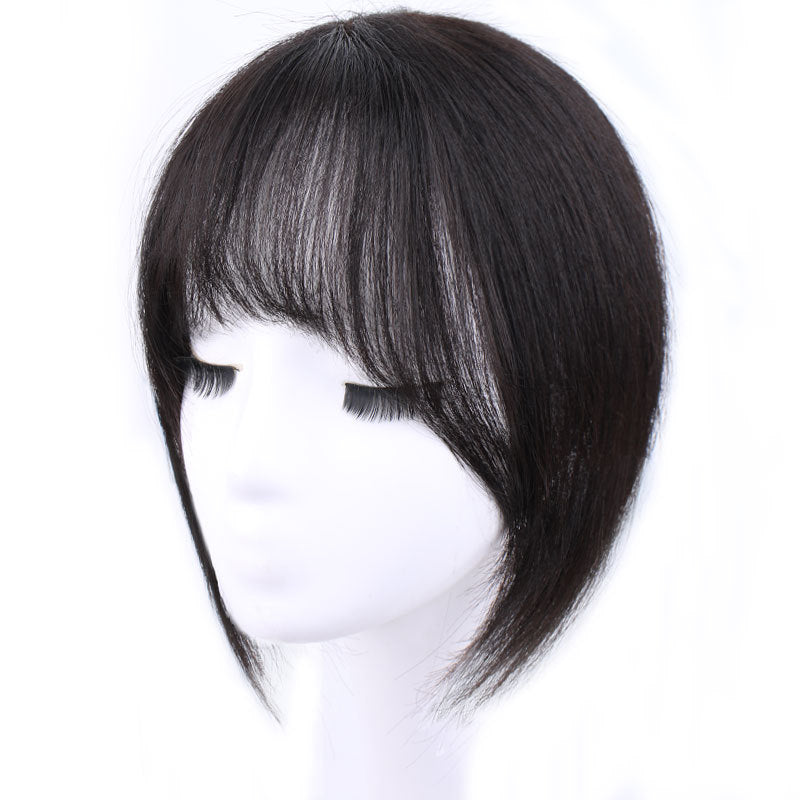 Swan French Bangs Set Top Cover White Hair Replacement Lightweight Wig