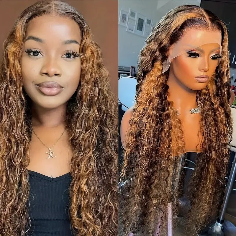 Women's Front Lace African Small Volume Curly Hair Head Wig Long Curls