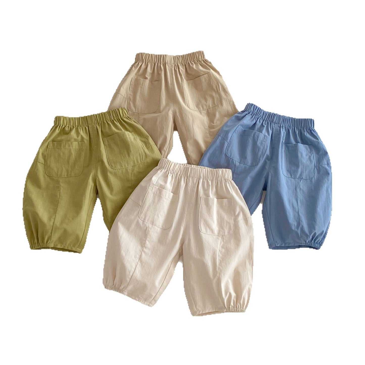 Children's Solid Color Small Left Right Summer Boys Children's Pants