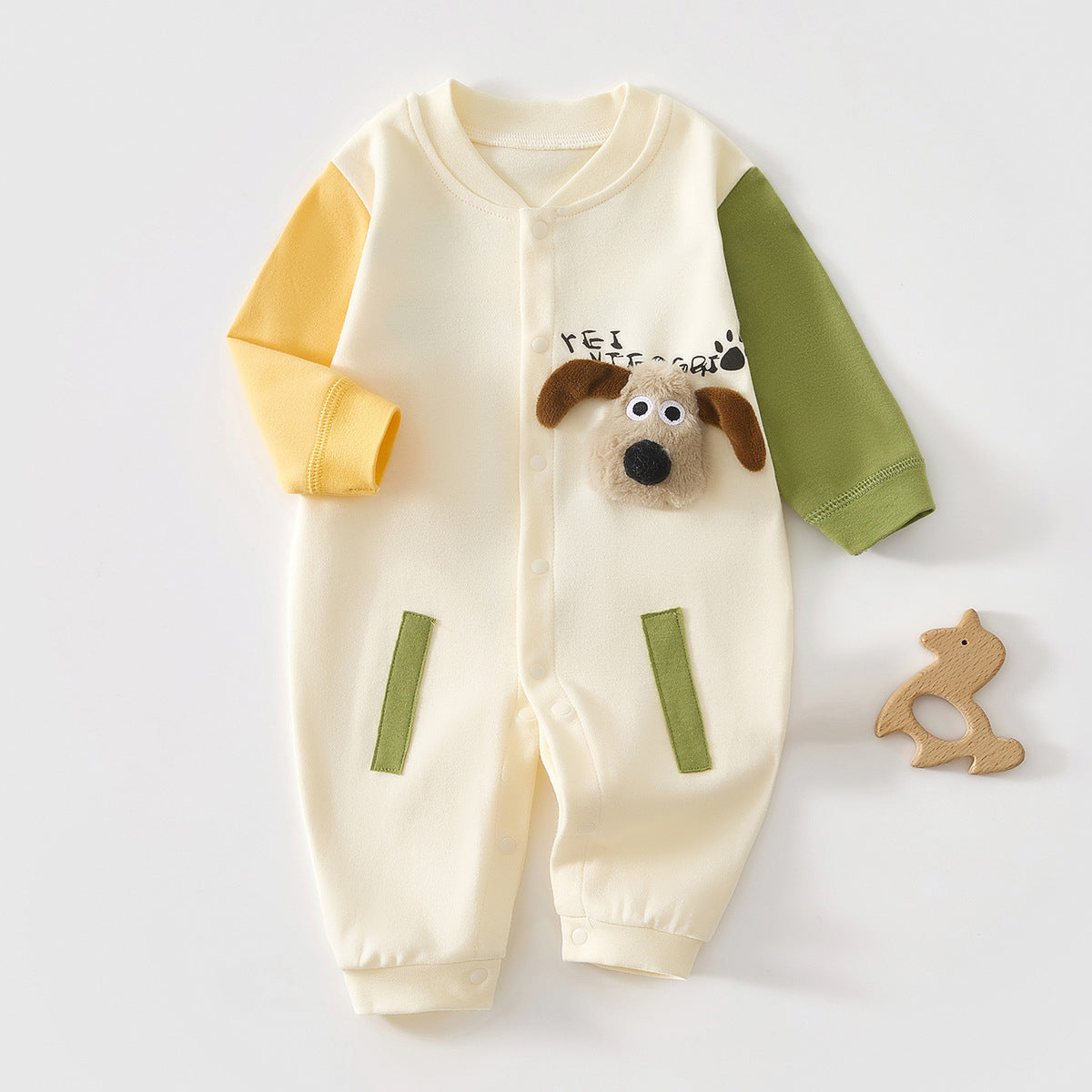 Women's & Men's Infant Long Sleeve One-piece Romper Clothes Born Pure Cotton Cartoon Jumpsuit, Climbing Suit