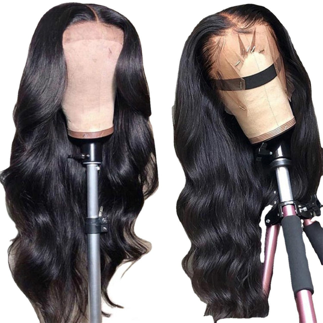 Rose Net Split Black Curly Big Wave Chemical Fiber Wig Long Curls
