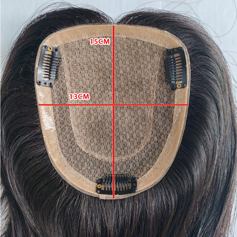 Needle All Real Hair Female Head Supplementing Wig
