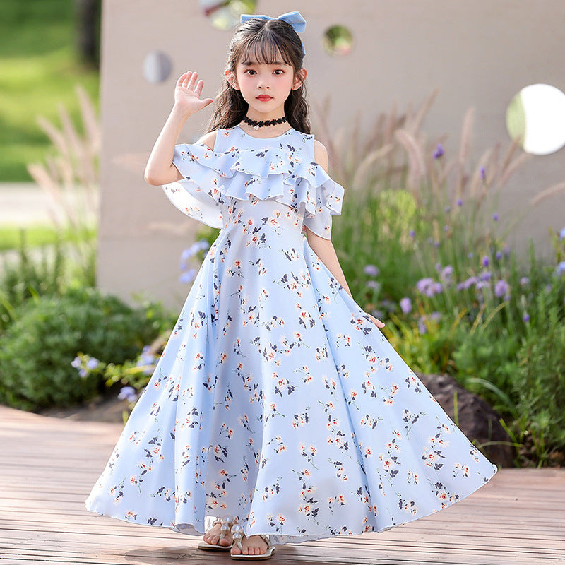 Summer Trailing Skirt Refreshing Cool Chiffon Fairy Children's Dress