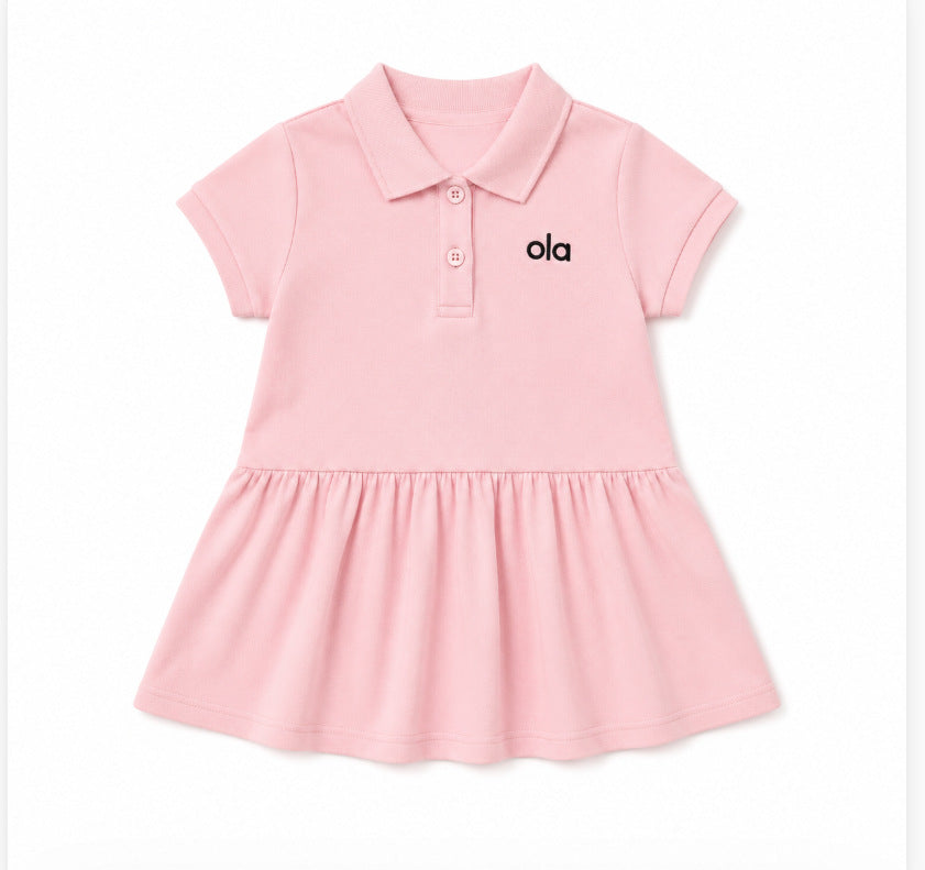 Summer Korean Little Preppy Style Skirt Embroidered Children's Dress