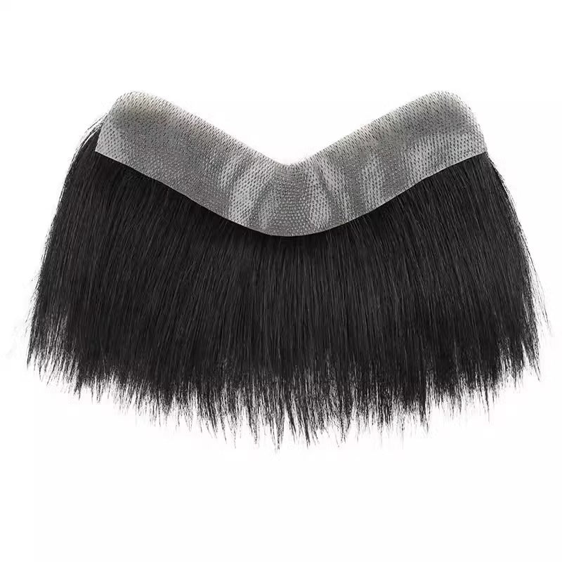 Men's Scalp Natural Forehead Light Real Hair Wig Bangs