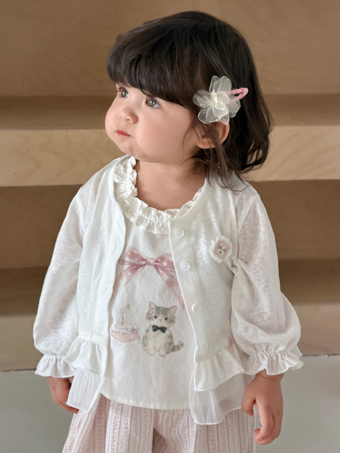 Style Kitty Sleeveless Vest Top Anti Mosquito Pants Children's Suit