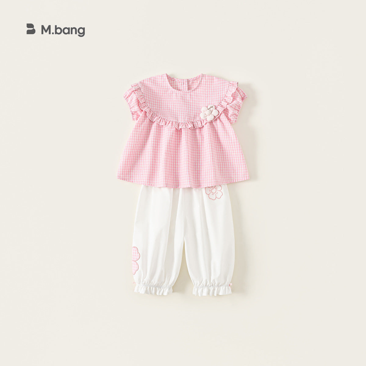 Children's Shirt Ankle Banded Pants Two-piece Flower Summer Clothes Short Sleeve Children's Suit