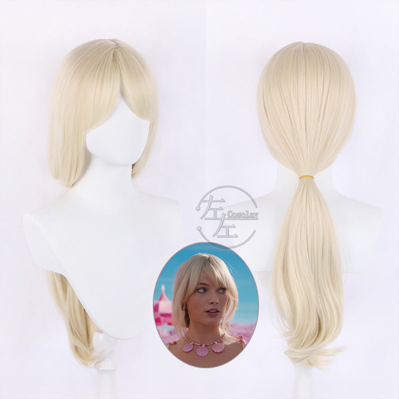 Classy Left Movie Barbie Light Golden Cos Wig