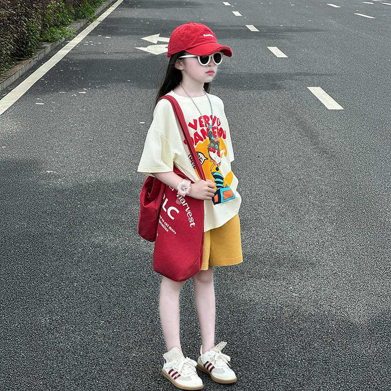 Boys Cartoon Kitten Short Sleeve Shorts Children's Suit