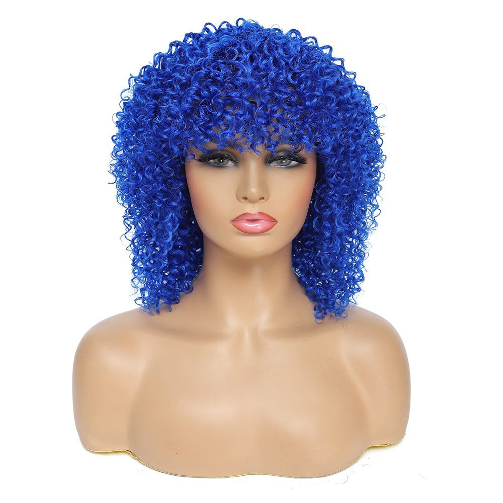 Casual Stylish Fashion Trendy Black Afro Wig Short Curly Hair