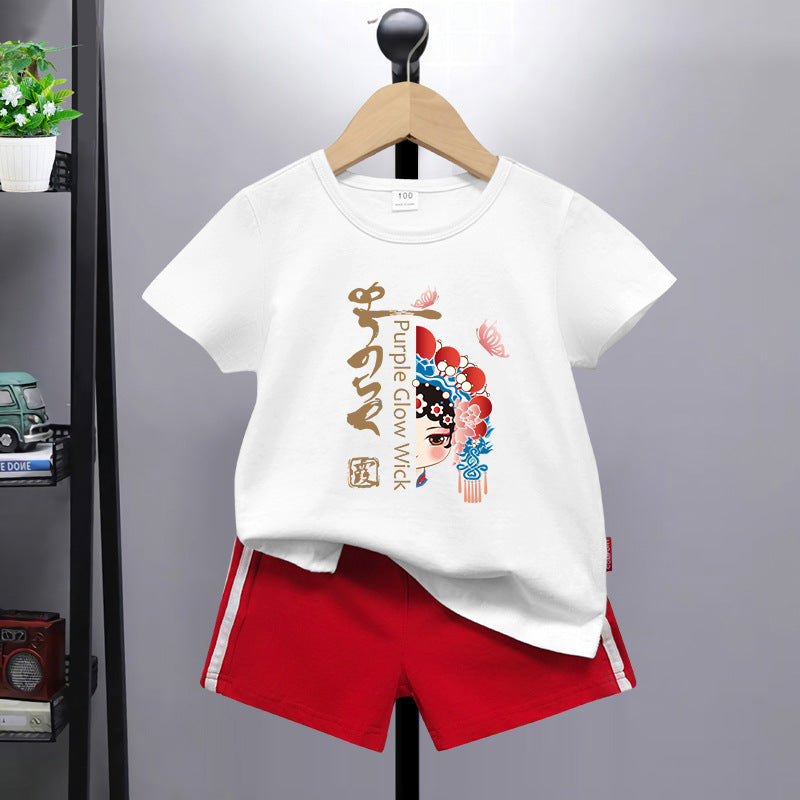 Children's Costume Chinese Style Clothing Summer Kindergarten Primary School Children's Suit