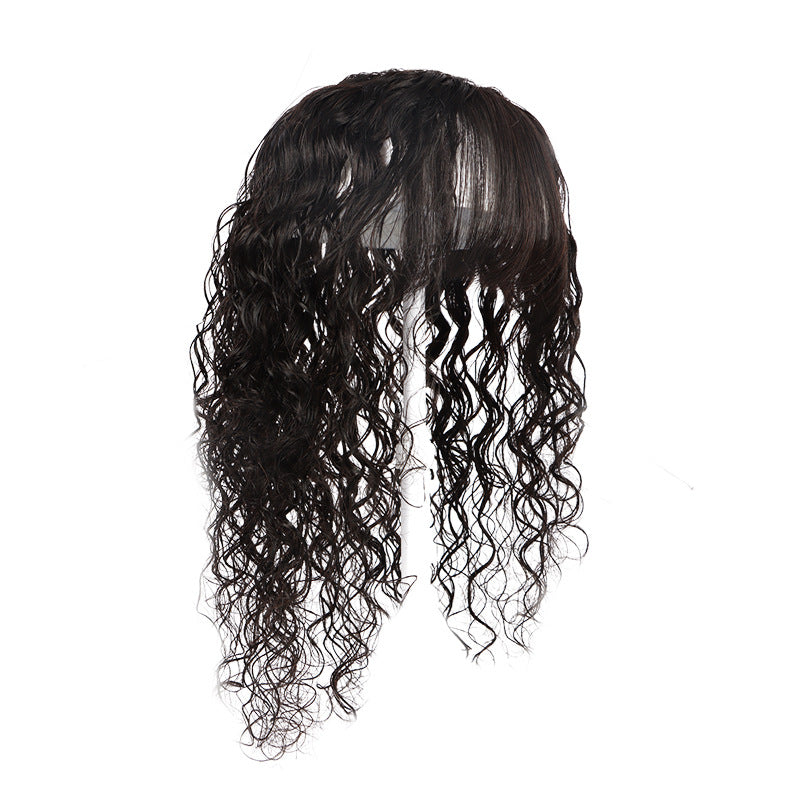 Female Natural Fluffy Extra Hair Volume Head Seamless Cover Gray Wig
